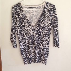 Black & White Leopard Print Cardigan